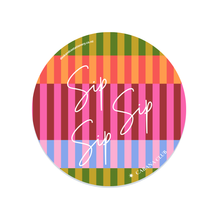 Load image into Gallery viewer, A cabana club premium paper coaster with "Sip Sip Sip"