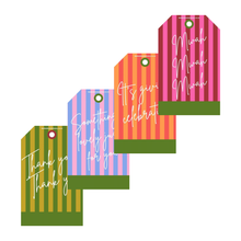 Load image into Gallery viewer, Cabana Club gift tag half a set (4 tags) in the asserted colours on textured paper
